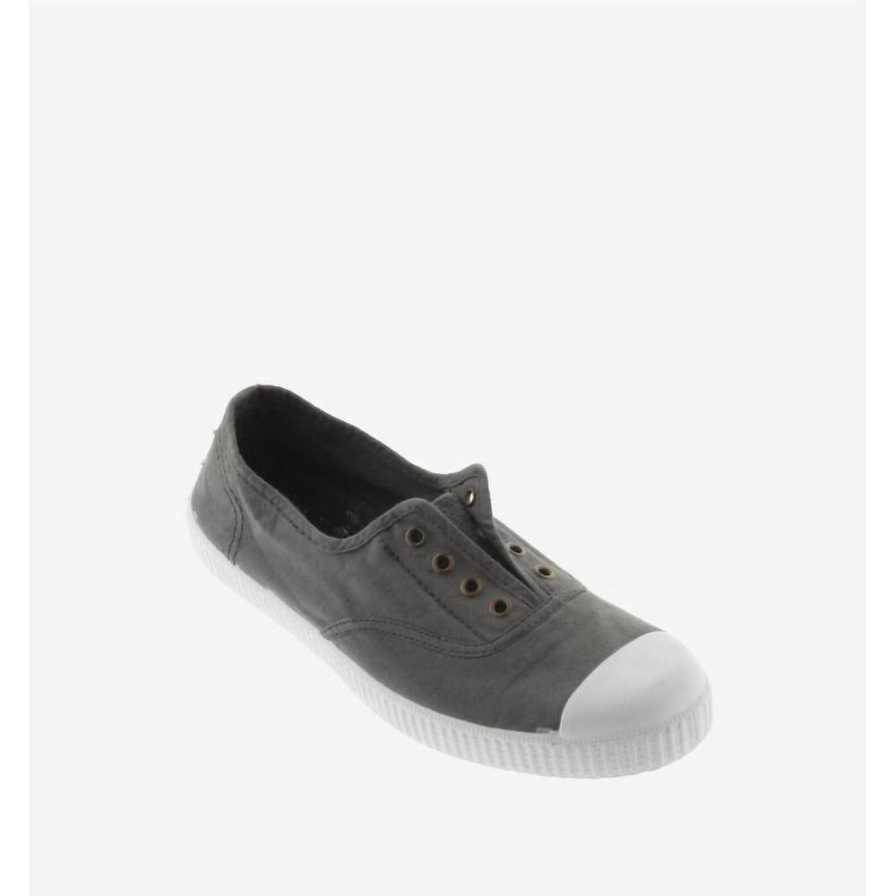 NEW VICTORIA SHOES women's 1915 english washed canvas toecap shoe in plomo